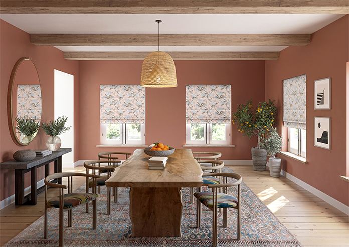 Bouquet Velvet, Soft Apricot - Motorised Roman Blind - Image 8